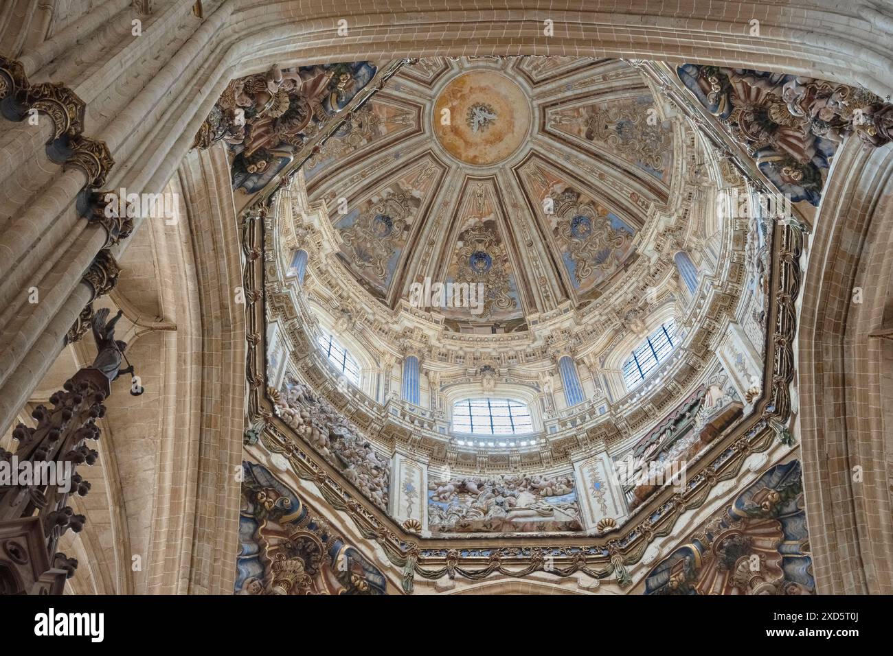 Spagna, Castiglia e León, Salamanca, Cattedrale dell'assunzione della Vergine Maria, interno della cupola della nuova Cattedrale. Foto Stock