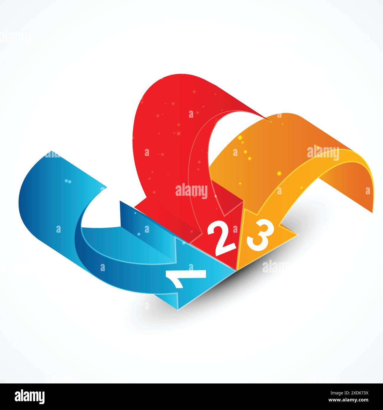 illustrazione del design vettoriale 3d con frecce colorate Illustrazione Vettoriale