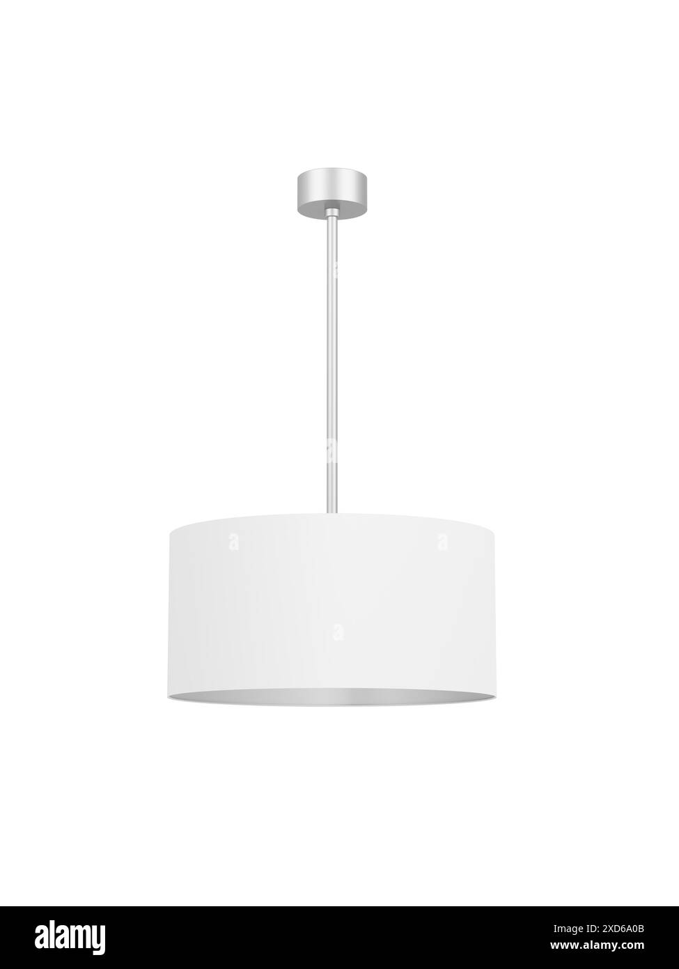 Lampada a sospensione. Plafoniera. Isolato. Sfondo trasparente. Minimalista. Bianco. illustrazione 3d. Foto Stock
