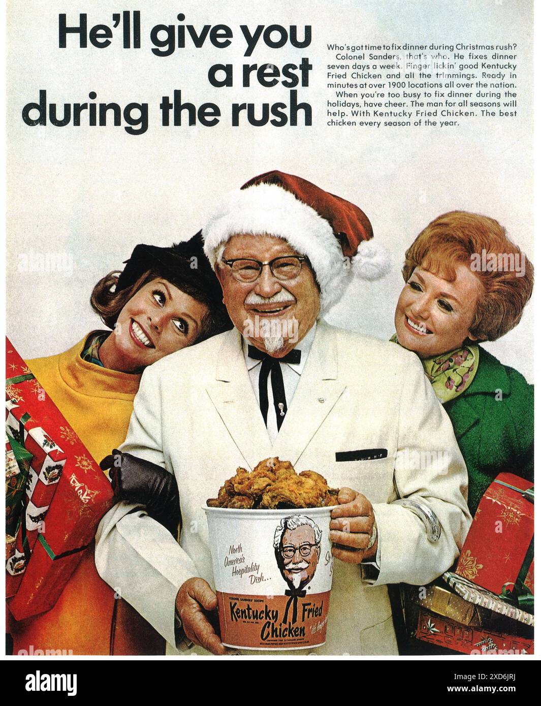1968 KFC ad con Harland Saunders Foto Stock