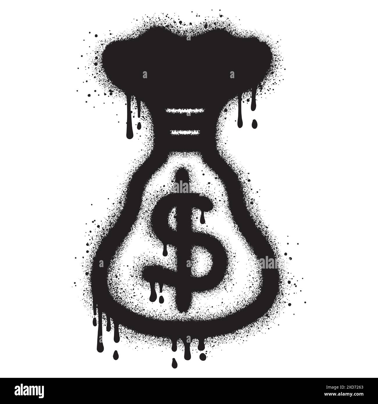 Graffiti in borsa con vernice spray nera.illustrazione vettoriale. Illustrazione Vettoriale