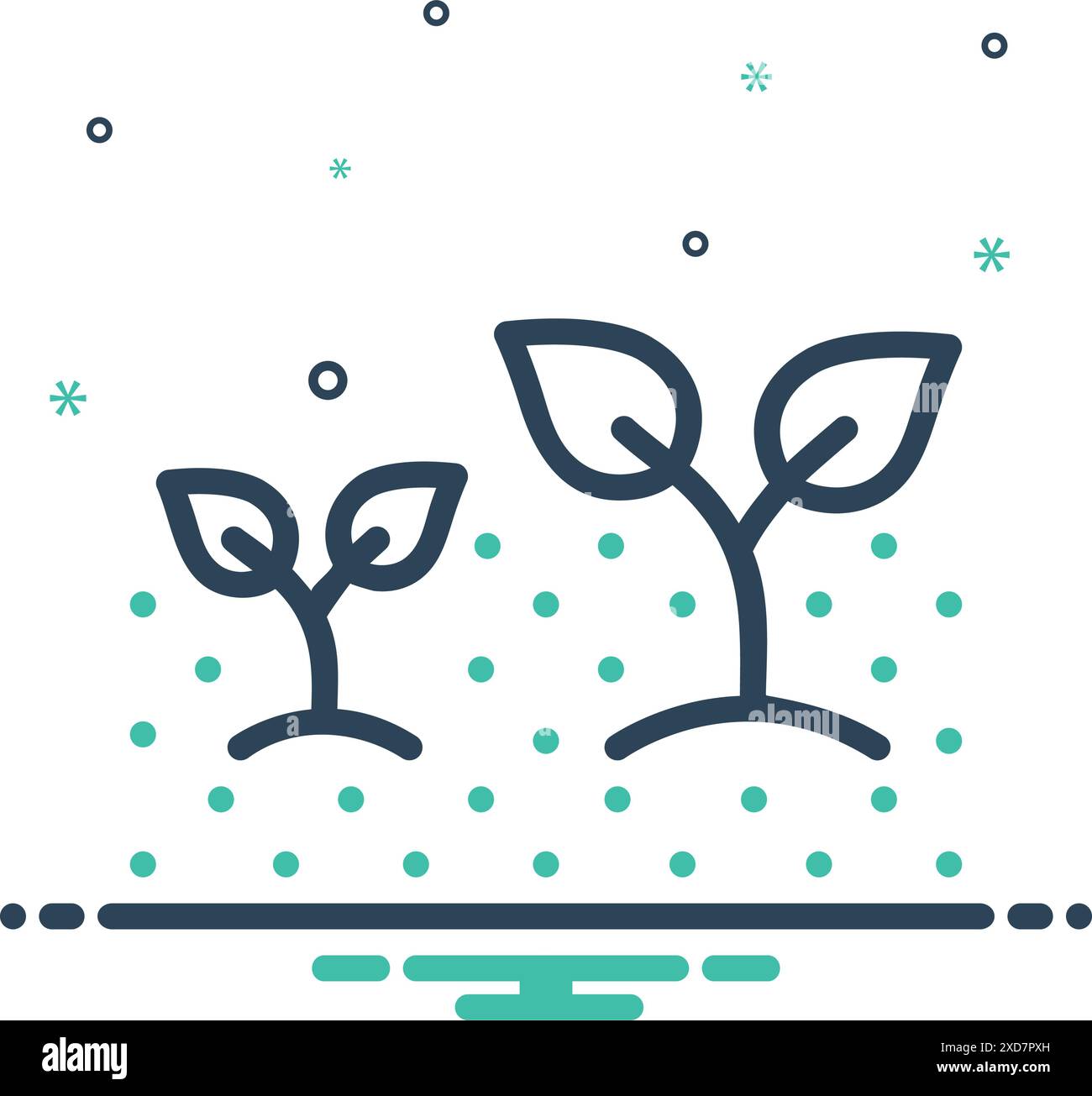 Icona per crescere, pianta Illustrazione Vettoriale