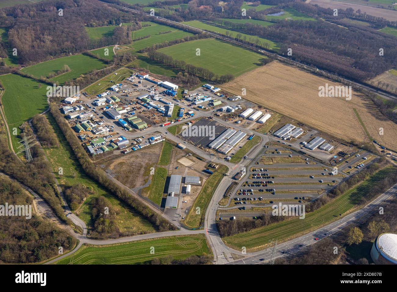 Vista aerea, zona industriale con BP Scholven Gelsenkirchen GmbH - estensione settentrionale, Scholven, Gelsenkirchen, regione della Ruhr, Renania settentrionale-Vestfalia, G Foto Stock