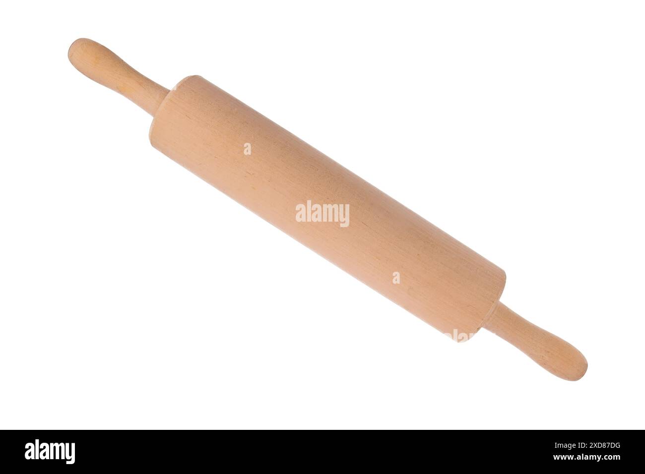 Primo piano del mattarello isolato su sfondo bianco. Foto Stock