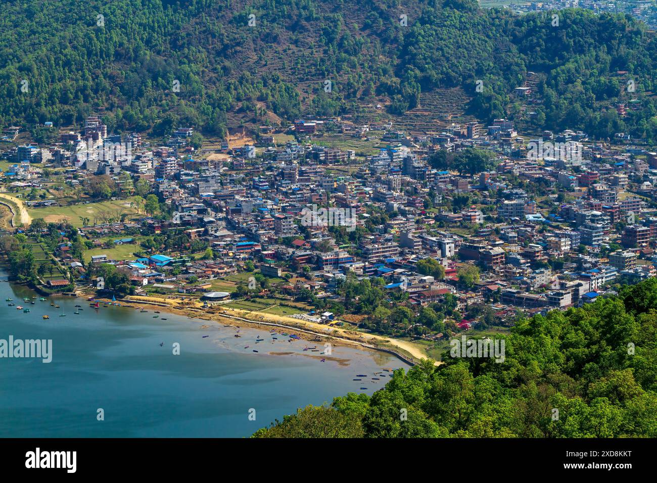 La città di Pokhara in Nepal Foto Stock