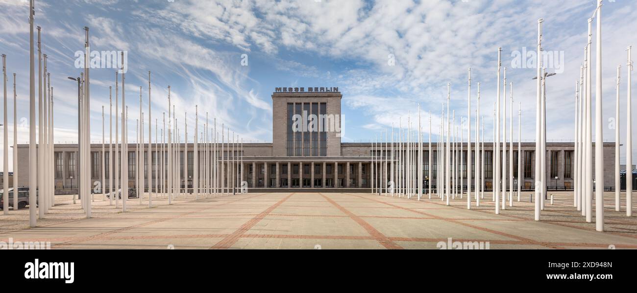 Berlino, Germania - 8 maggio. 2024: Veduta del Messe Berlin Building - una sala esposizioni internazionale Foto Stock