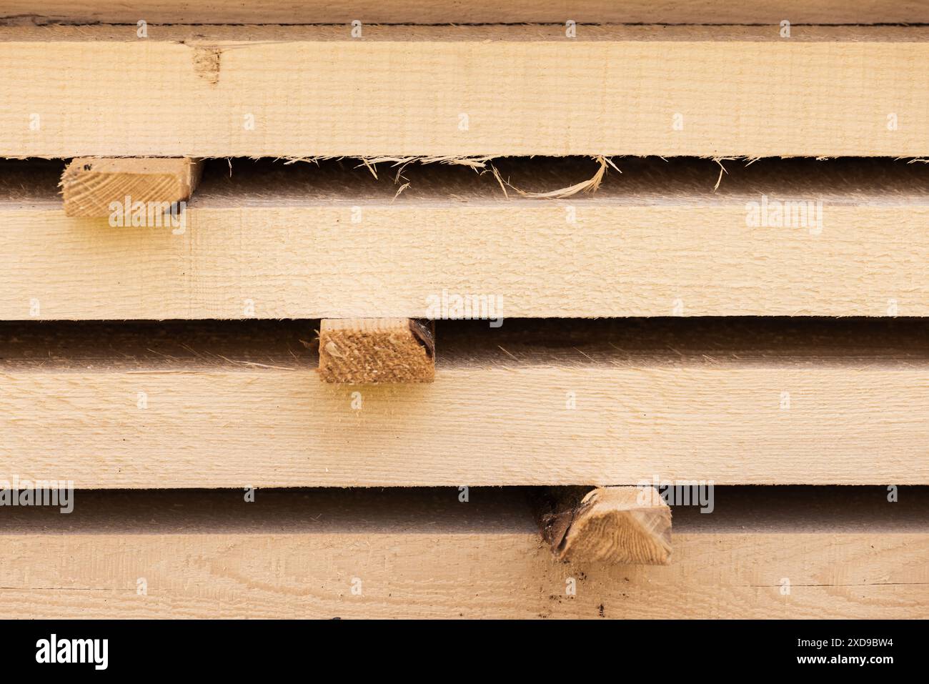 Pila di pannelli di legno foto di sfondo per primo piano, legno come materiale da costruzione Foto Stock