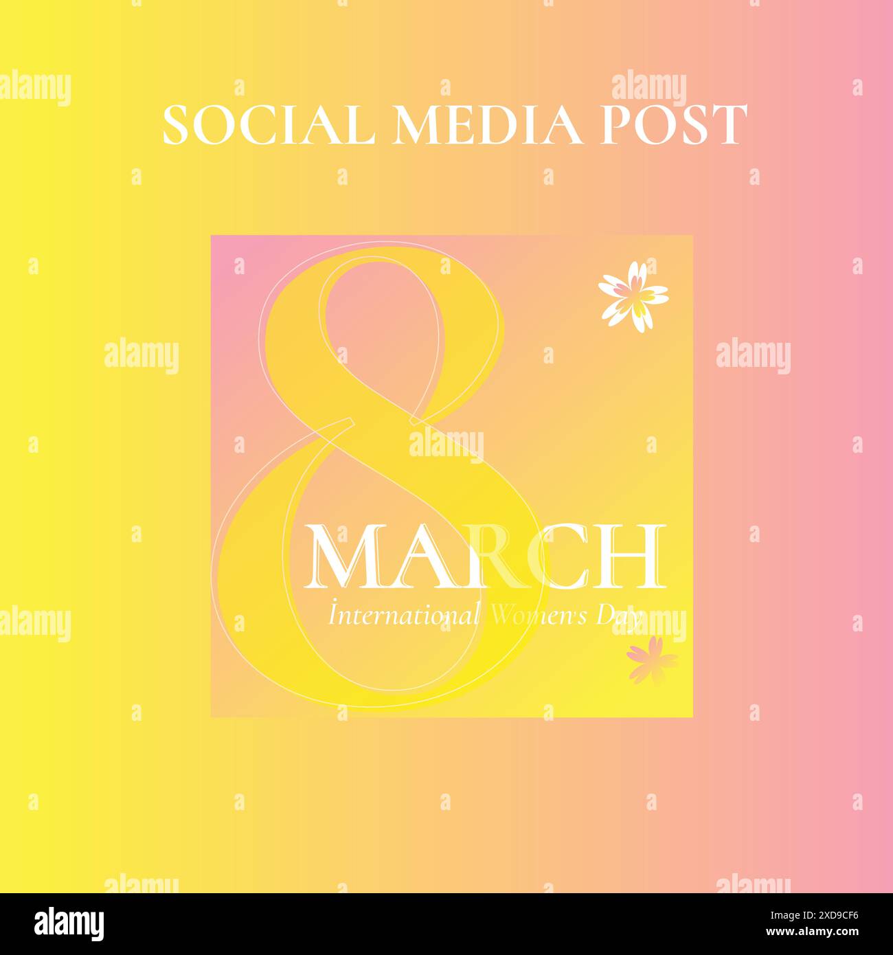 8 marzo giornata internazionale delle donne post Illustrazione Vettoriale