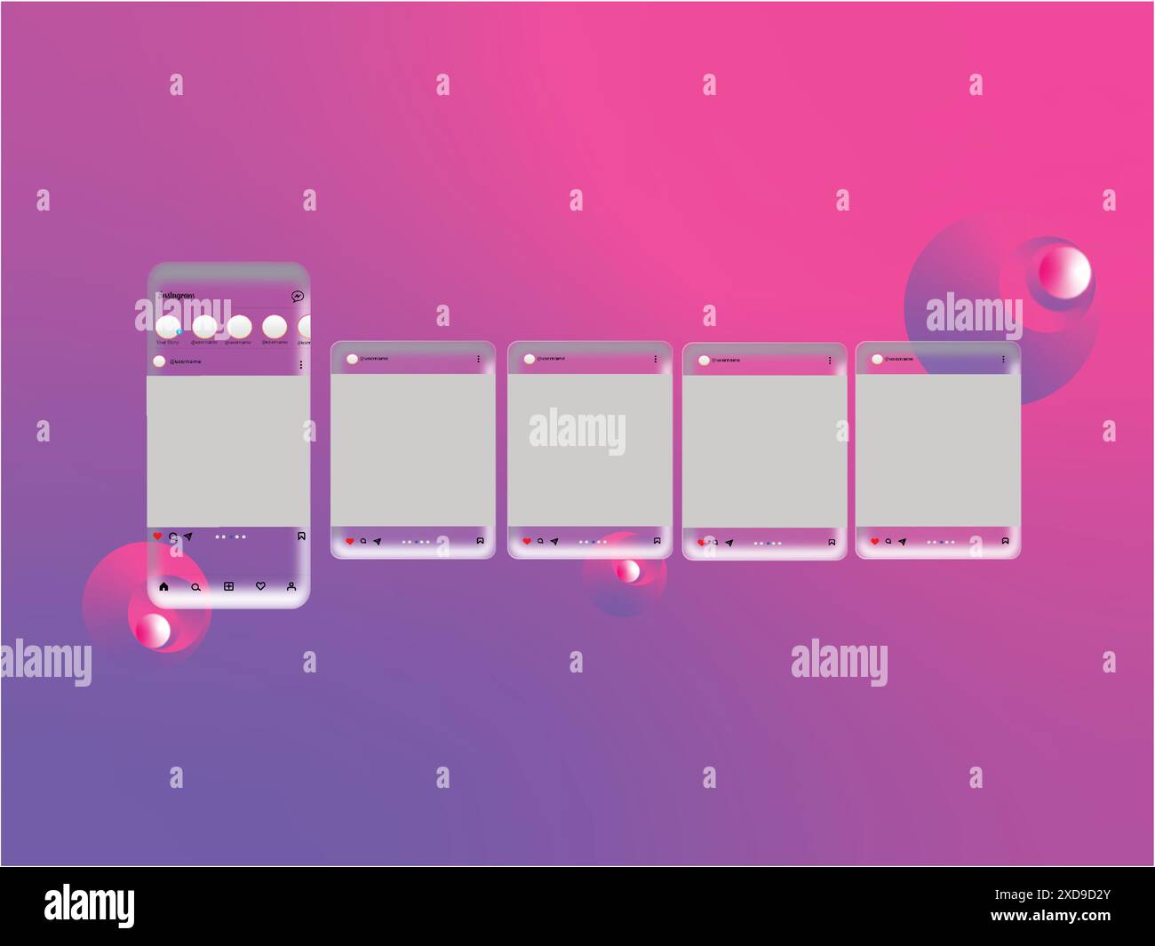 Modello post carosello social media Illustrazione Vettoriale