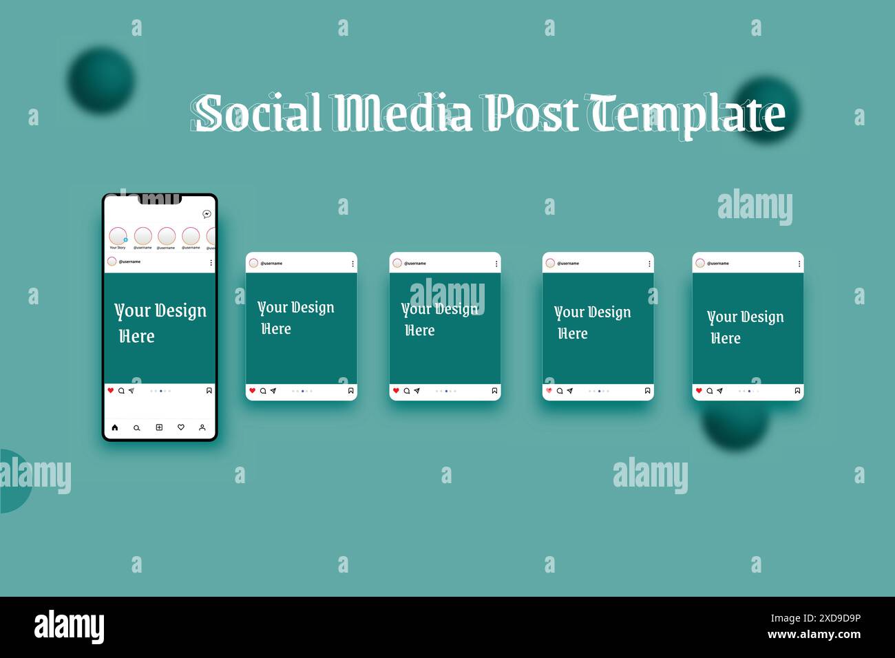 Modello post carosello social media Illustrazione Vettoriale