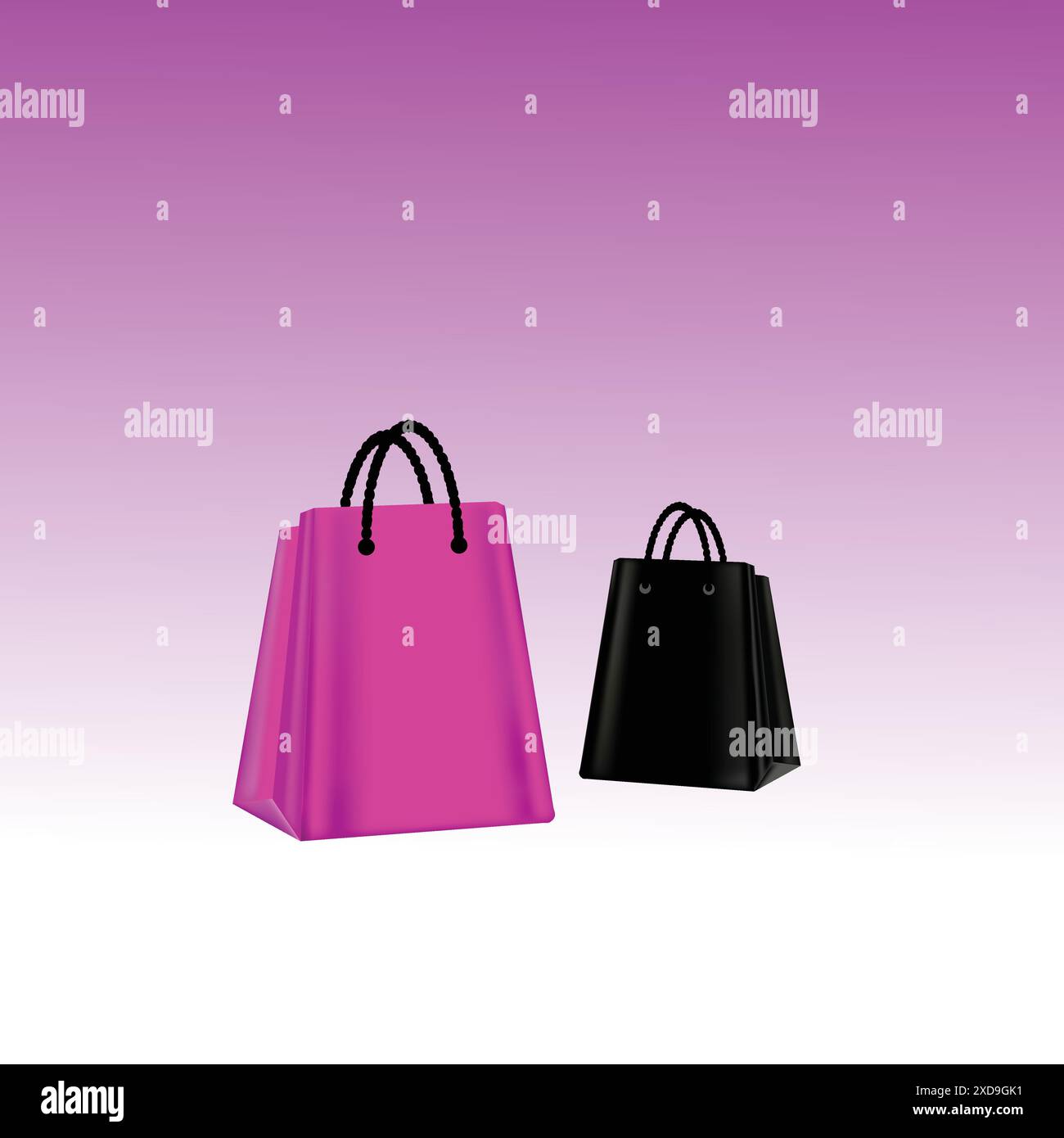 Realistica illustrazione vettoriale delle borse della spesa colorate Illustrazione Vettoriale