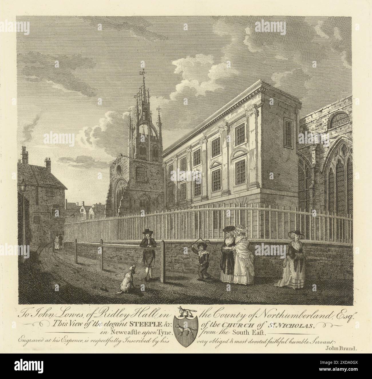 La Chiesa di S.. Nicholas, Newcastle upon Tyne, da sud-est 1789 Foto Stock