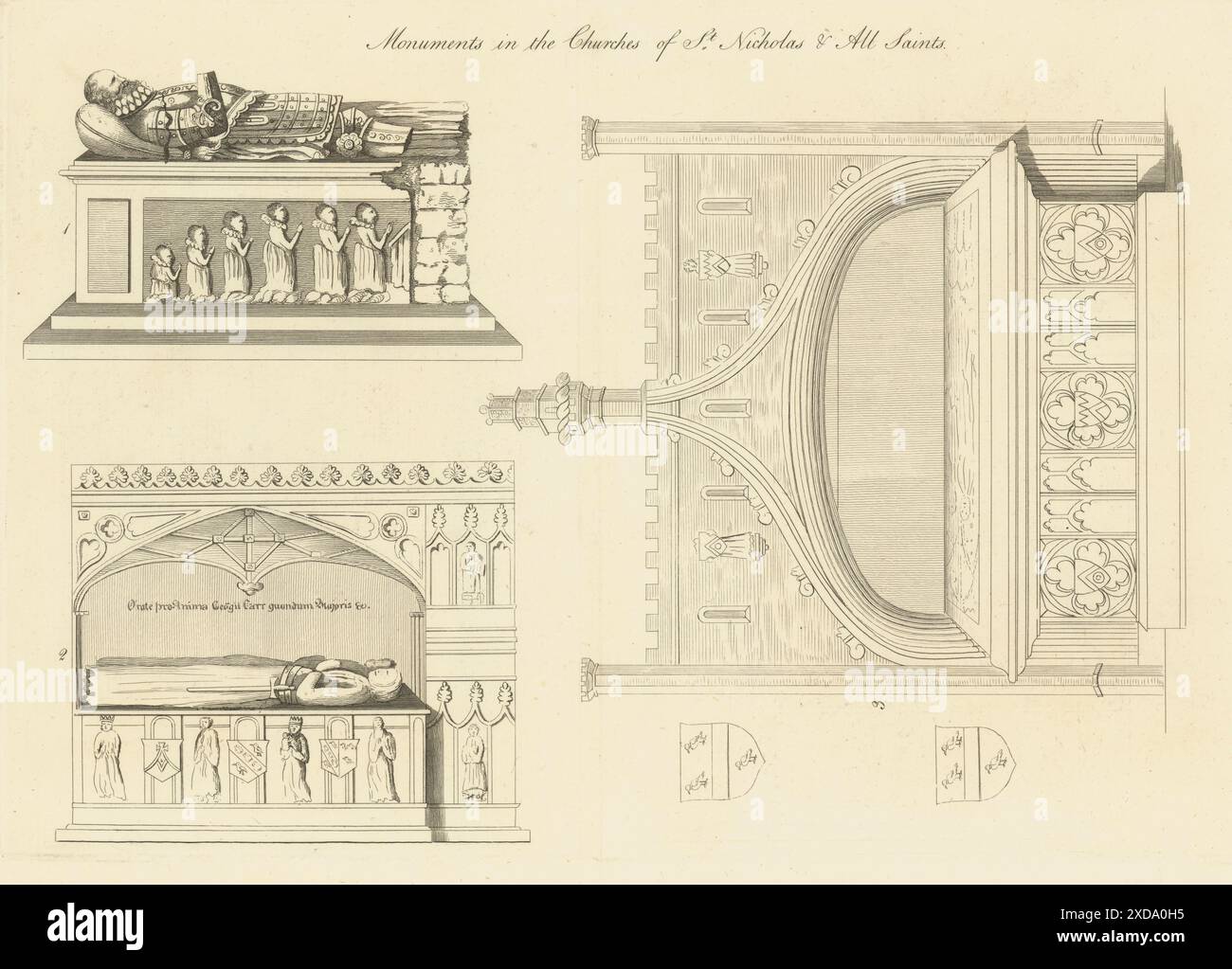 Monumenti nelle Chiese di S.. Nicholas & All Saints, Newcastle upon Tyne 1789 Foto Stock