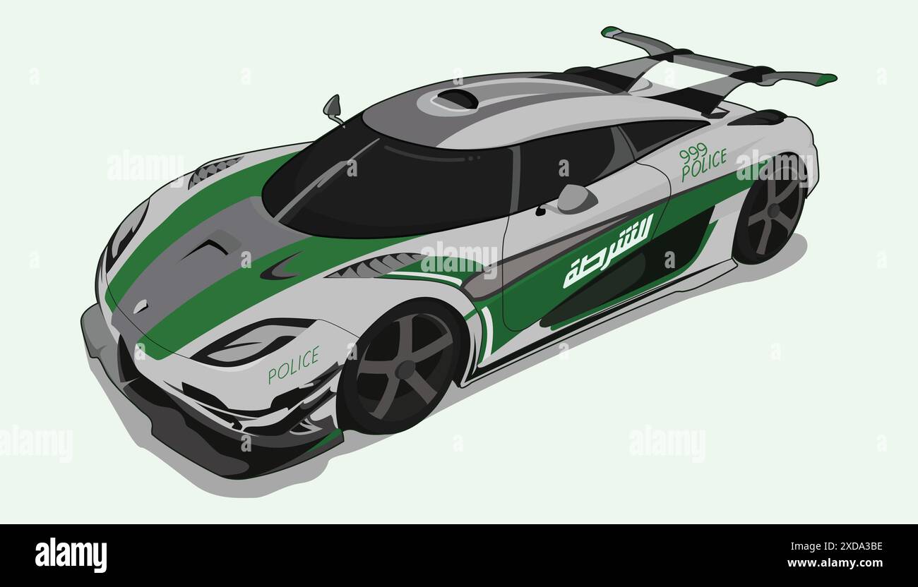 Illustrazione della Dubai Police Car Illustrazione Vettoriale