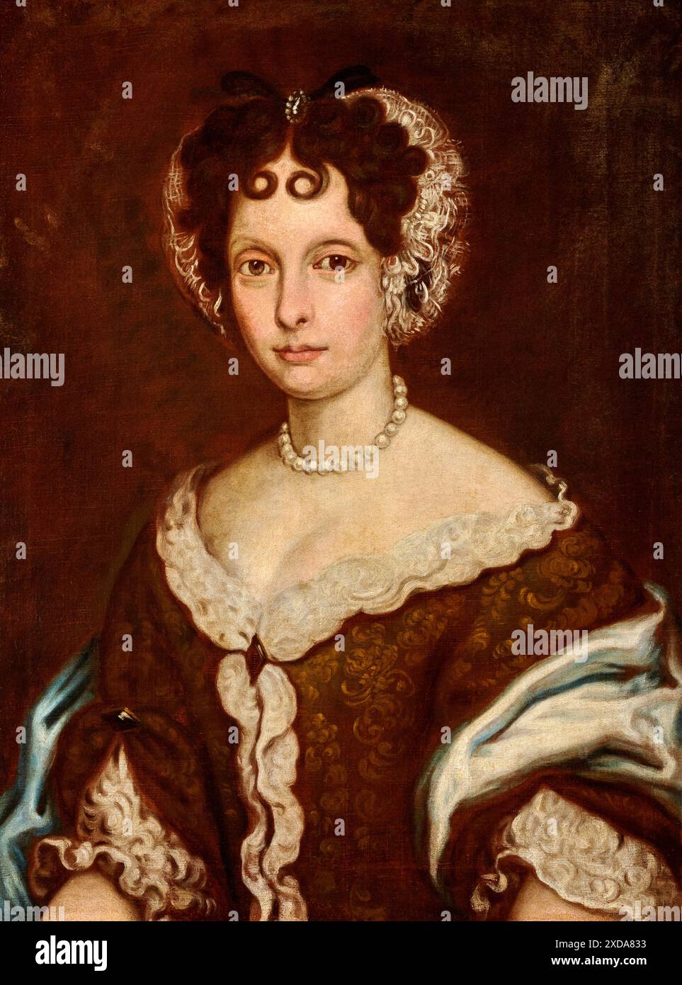 Ritratto di Matilde D'Este - olio su tela - Pietro Donzelli - 1708 - Novellara (re), Museo Gonzaga Foto Stock