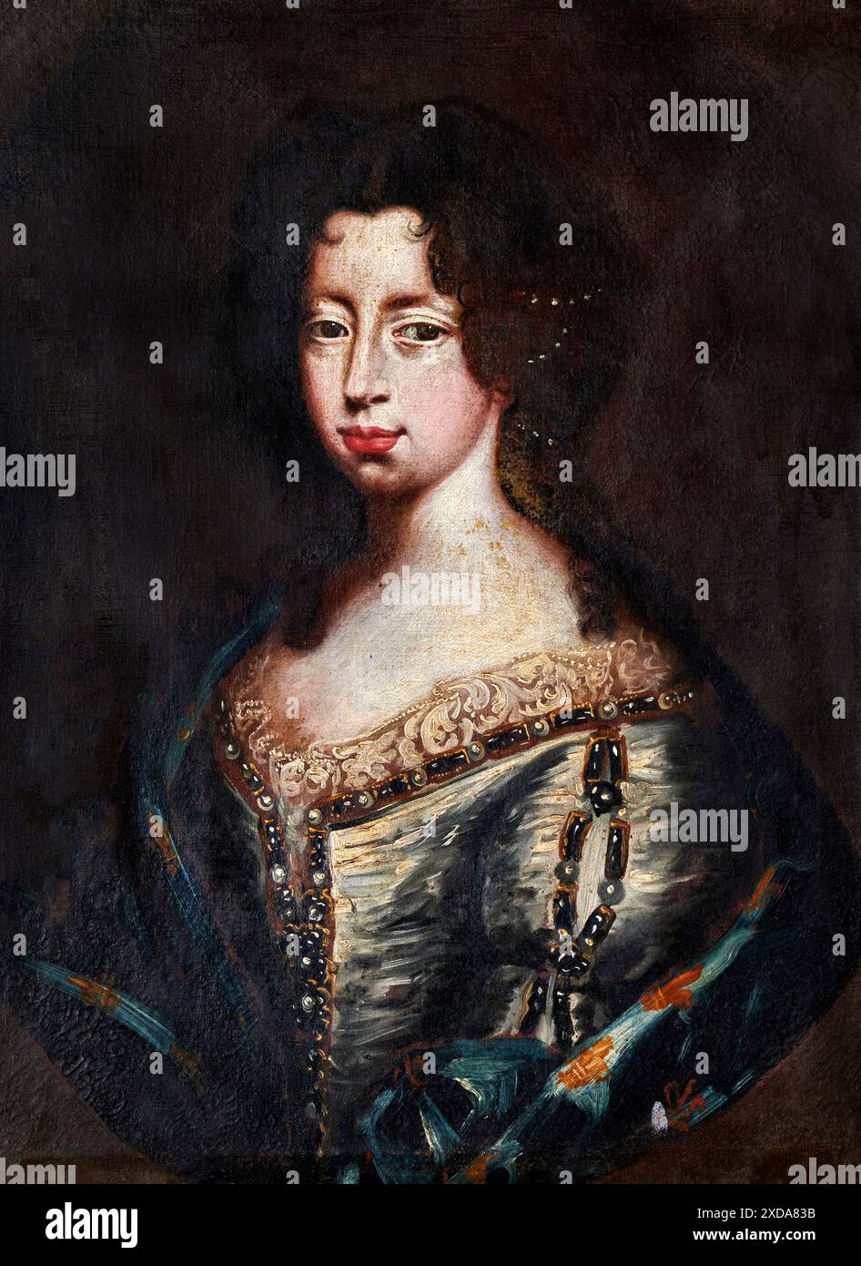 Ritratto di Ricciarda Gonzaga giovane - olio su tela - Pietro Donzelli - 1715 - Novellara (re), Museo Gonzaga Foto Stock