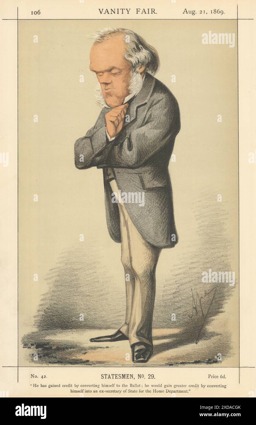 VANITY FAIR SPIA CARTONE ANIMATO Henry Austin Bruce 'ha guadagnato credito da…' 1869 Foto Stock