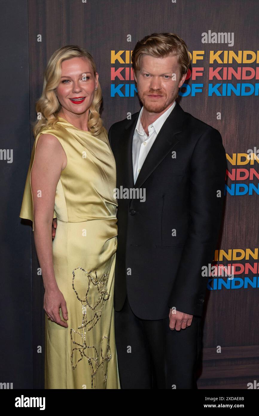 New York, Stati Uniti. 20 giugno 2024. Kirsten Dunst e Jesse Plemons parteciperanno alla prima di New York 'Types of Kindness' al Museum of Modern Art di New York, New York, USA, il 20 giugno 2024. (Foto di Thenews2/NurPhoto) crediti: NurPhoto SRL/Alamy Live News Foto Stock