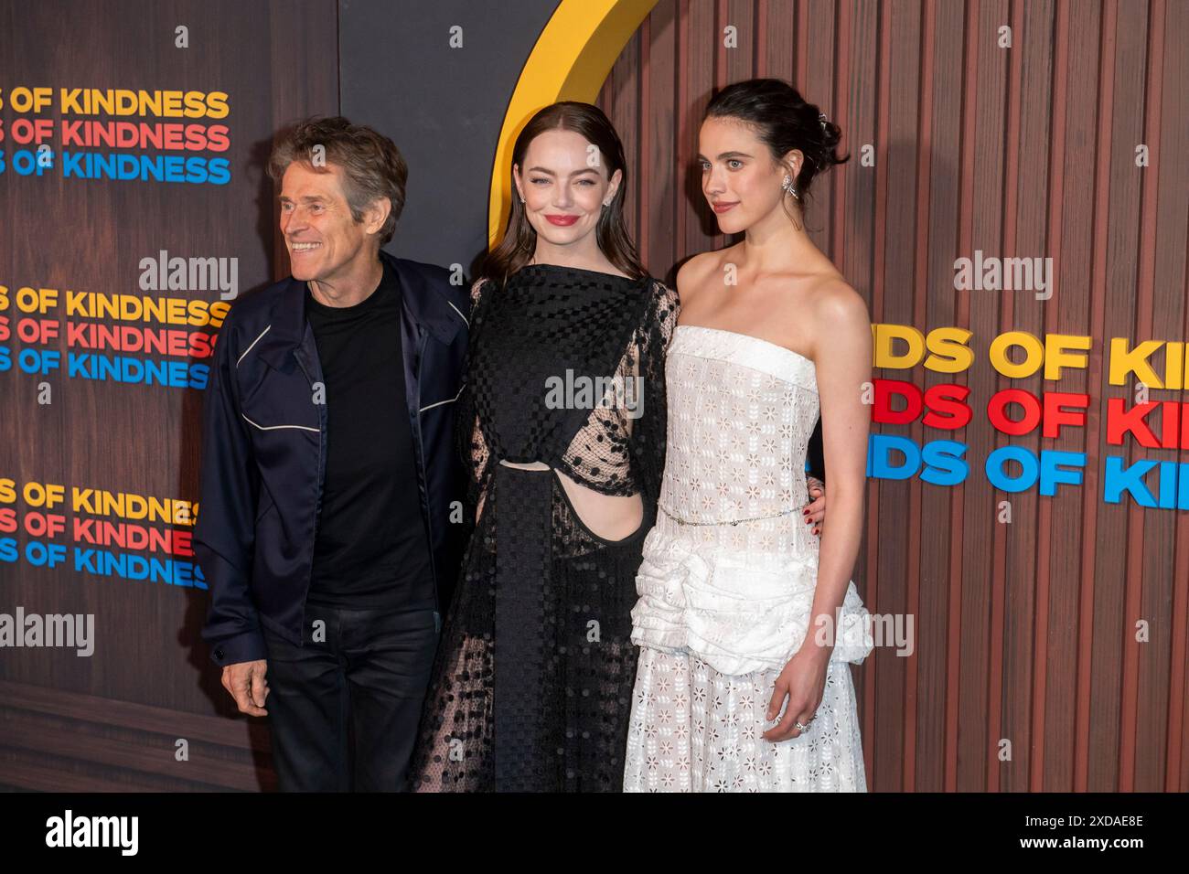 New York, Stati Uniti. 20 giugno 2024. Willem Dafoe, Emma Stone e Margaret Qualley sono presenti alla prima di New York 'Types of Kindness' al Museum of Modern Art di New York, New York, USA, il 20 giugno 2024. (Foto di Thenews2/NurPhoto) crediti: NurPhoto SRL/Alamy Live News Foto Stock