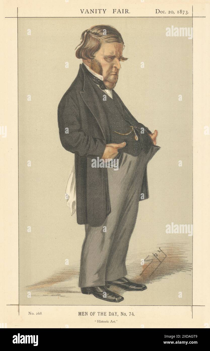 VANITY FAIR SPY CARTOON Edward Matthew Ward RA 'Arte storica' artista 1873 Foto Stock
