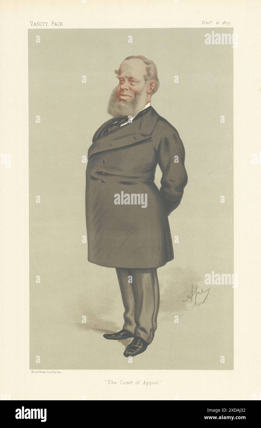 VANITÀ FAIR SPIA CARTONE SIR Richard Baggallay 'la Corte d'appello' Giudice 1875 Foto Stock