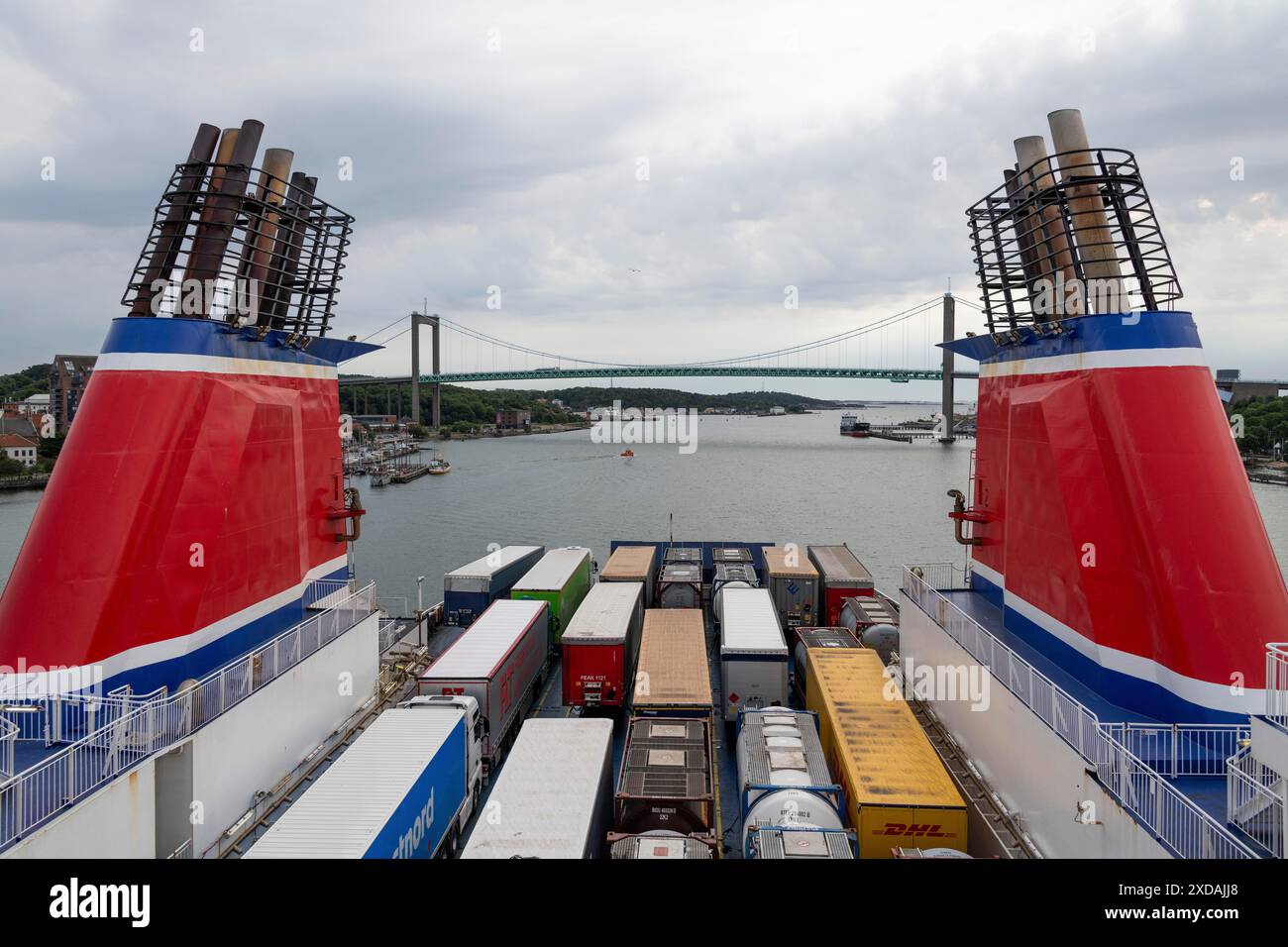 Il grande traghetto Stenaline parte dal porto di Eriksberg, Gothenburg, Svezia Foto Stock