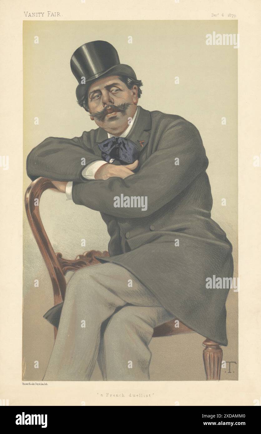 IL CARTONE ANIMATO DI SPIONAGGIO "VANITY FAIR" Paul de Granier de Cassagnac "un duellante francese". T 1879 Foto Stock
