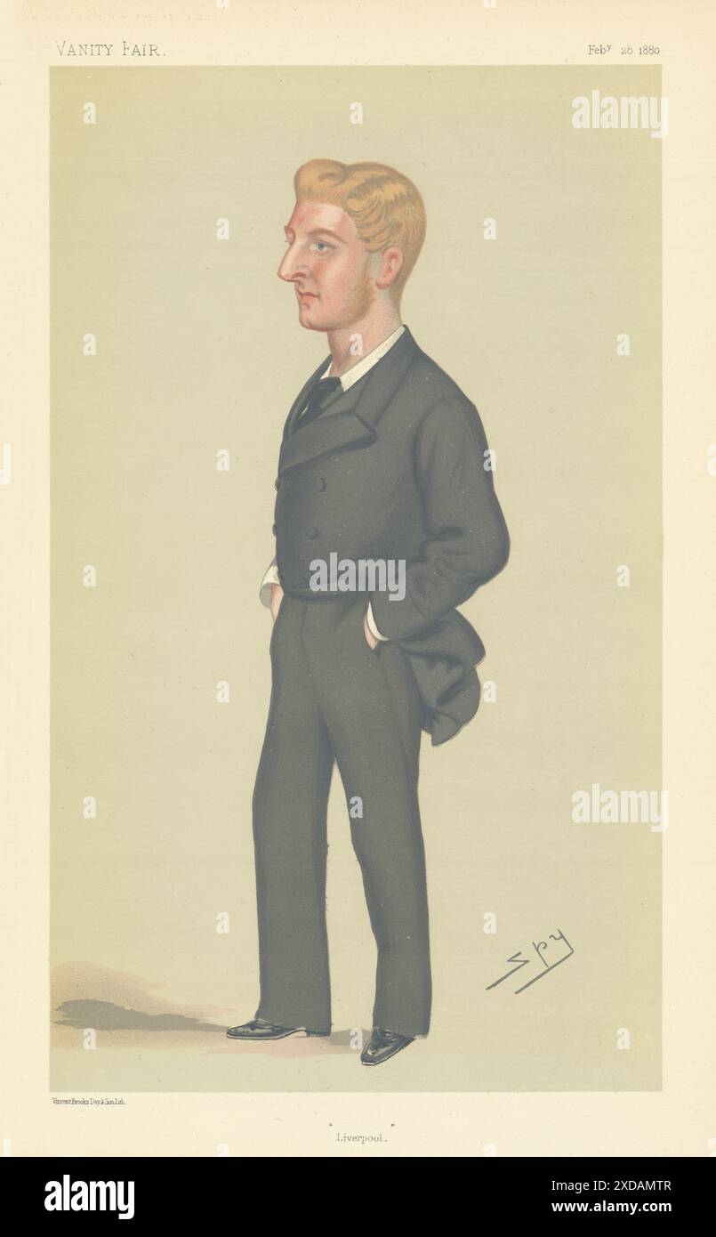 VANITY FAIR CARTONE ANIMATO comandante Lord Ramsay 'Liverpool' Naval 1880 vecchia stampa Foto Stock
