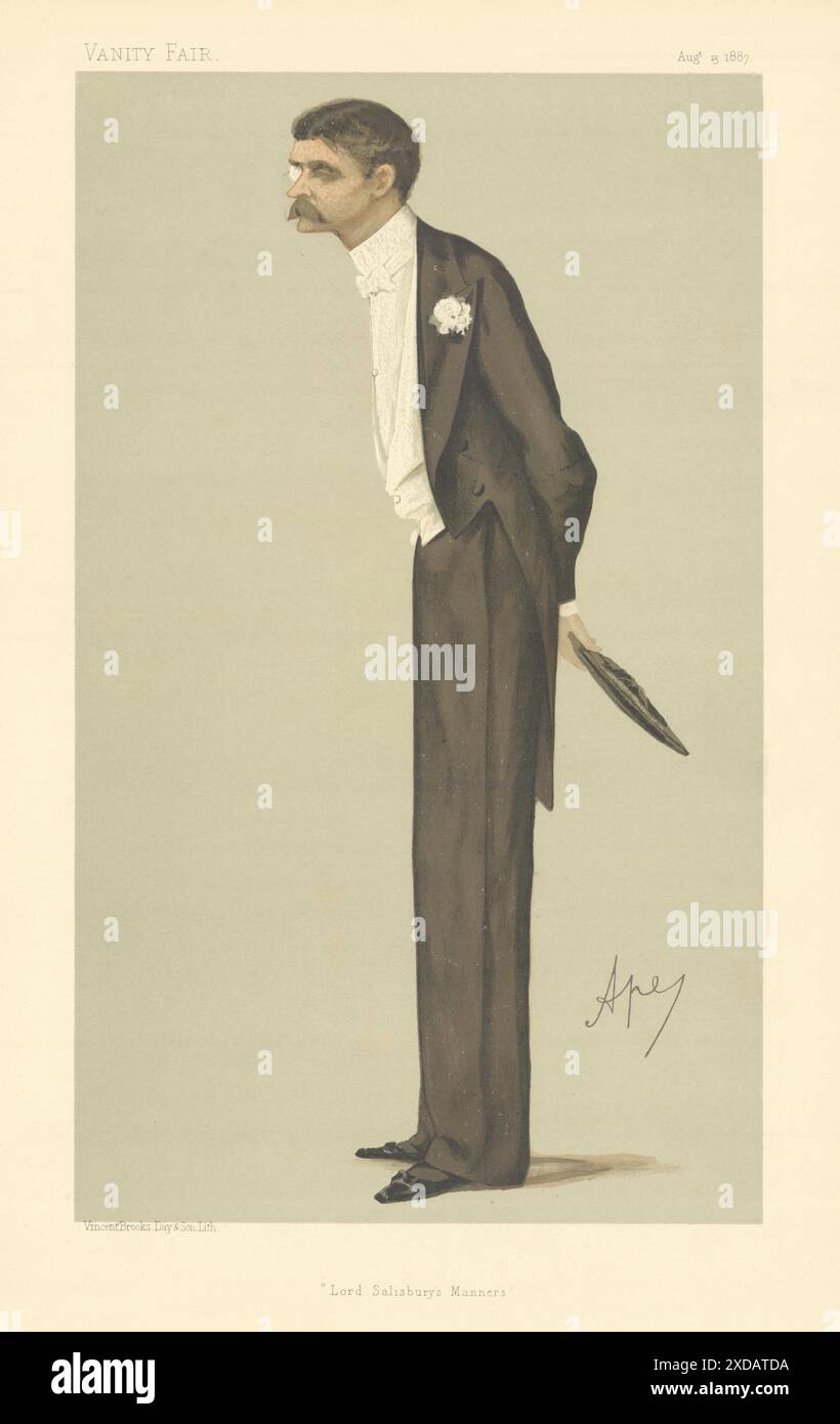 VANITY FAIR SPY CARTOON Henry Manners 'Lord Salisbury's Manners' Rutland 1887 Foto Stock