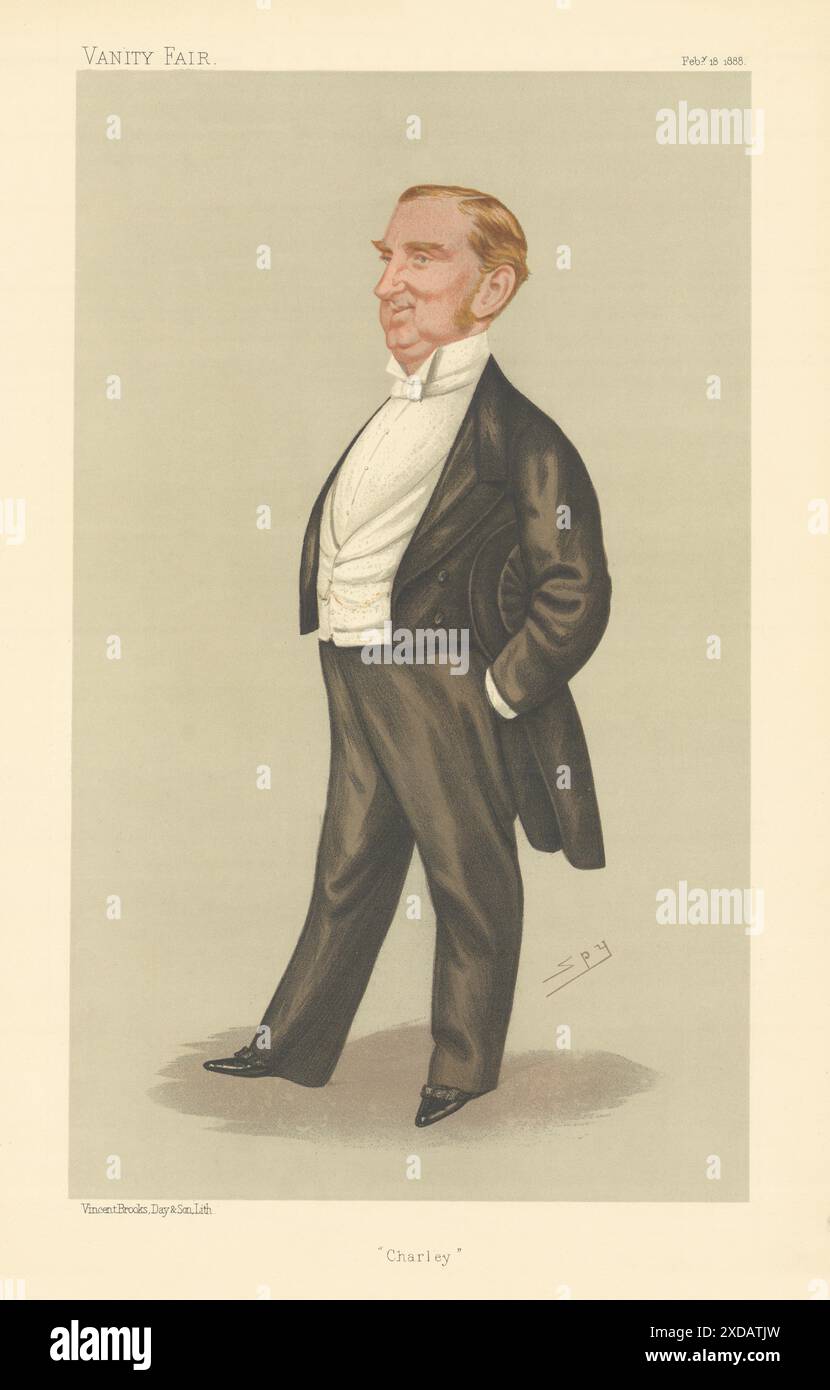 VANITY FAIR SPIA CARTONE ANIMATO Charles Hall QC 'Charley'. Legge 1888 vecchia stampa antica Foto Stock