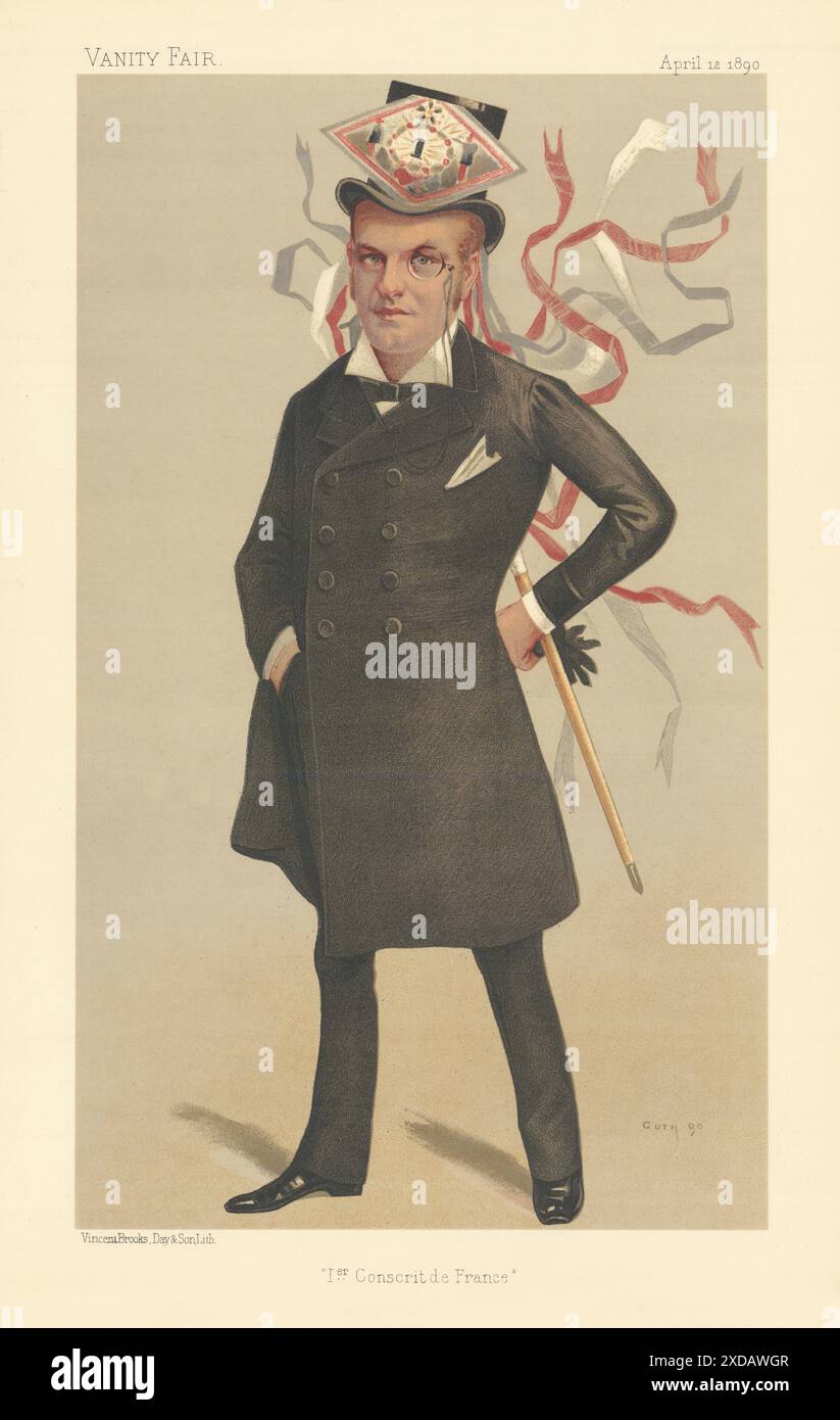 VANITY FAIR SPY CARTOON HRH il Duca di Orleans 'Ier Concrit de France' 1890 Foto Stock