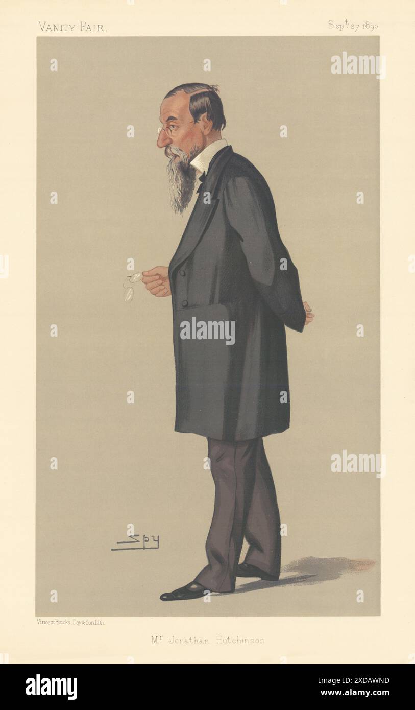 VANITY FAIR SPY CARTOON "MR Jonathan Hutchinson”. Oftalmologo chirurgo 1890 Foto Stock