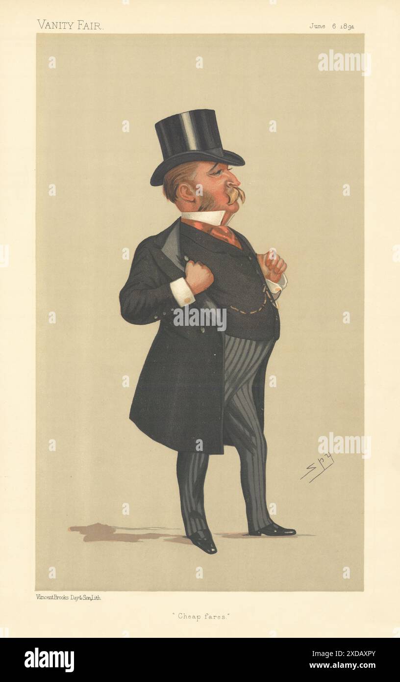 VANITY FAIR SPY CARTOON John Blundell Maple 'tariffe economiche' Dulwich MP 1891 Foto Stock