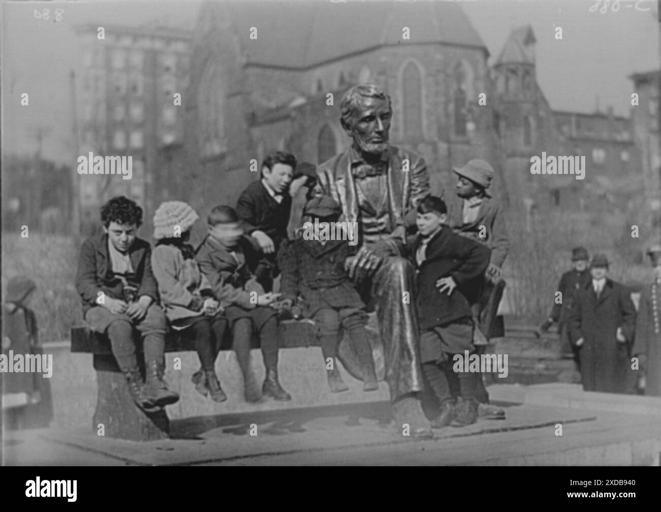 Statua di Lincoln di Gutzon Borglum. Collezione fotografica Genthe. Foto Stock