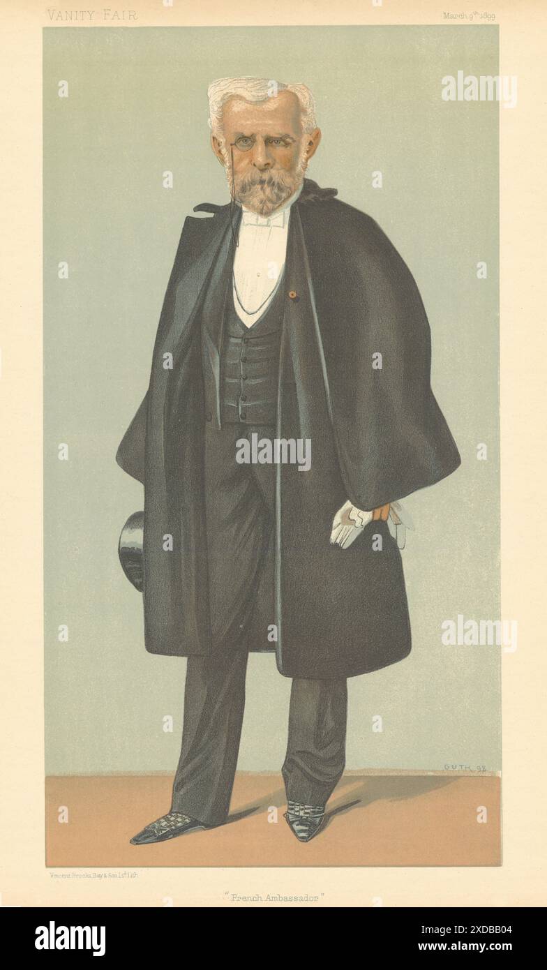 VANITY FAIR SPY CARTOON Paul Cambon 'Ambasciatore di Francia' a Londra. Diplomat 1899 Foto Stock