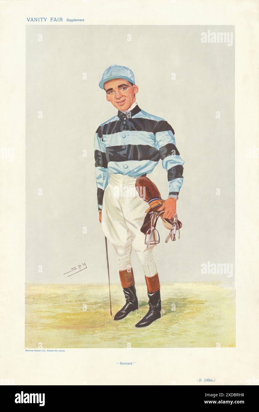 Bernard Dillon, UN CARTONE DI SPIONAGGIO PER VANITÀ. Jockey irlandese. Ha vinto 1910 Epsom Derby 1906 Foto Stock