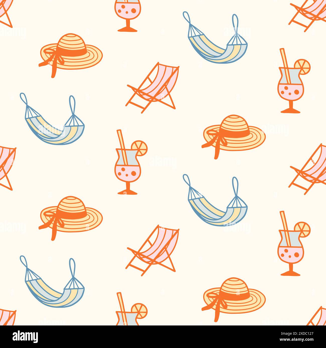 Sfondo tropicale estivo con motivo senza cuciture Illustrazione Vettoriale