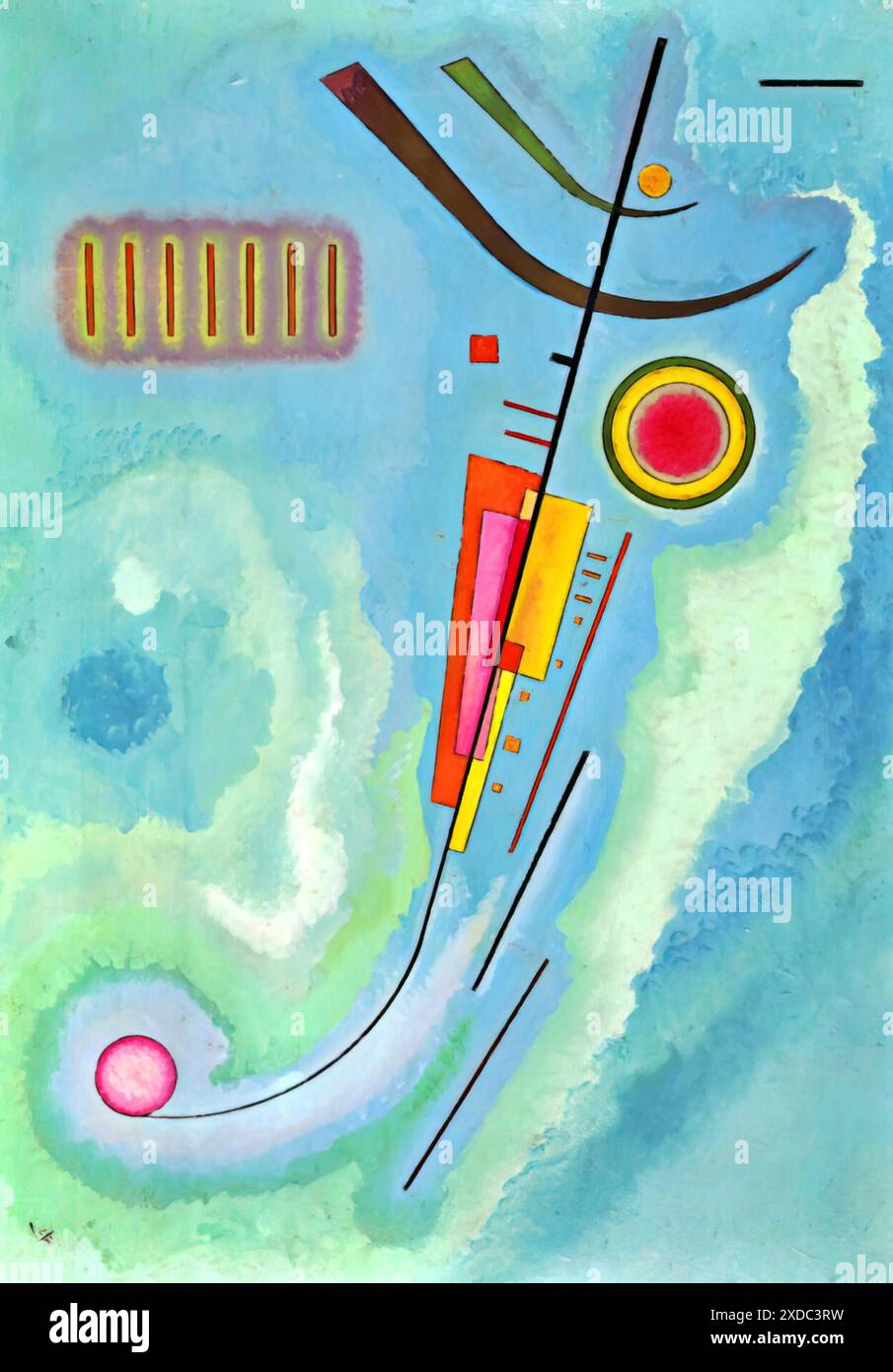 Leger, Abstract Art, 1930 (dipinto) dell'artista Kandinsky, Wassily (1866-1944) Russo. Illustrazione Vettoriale