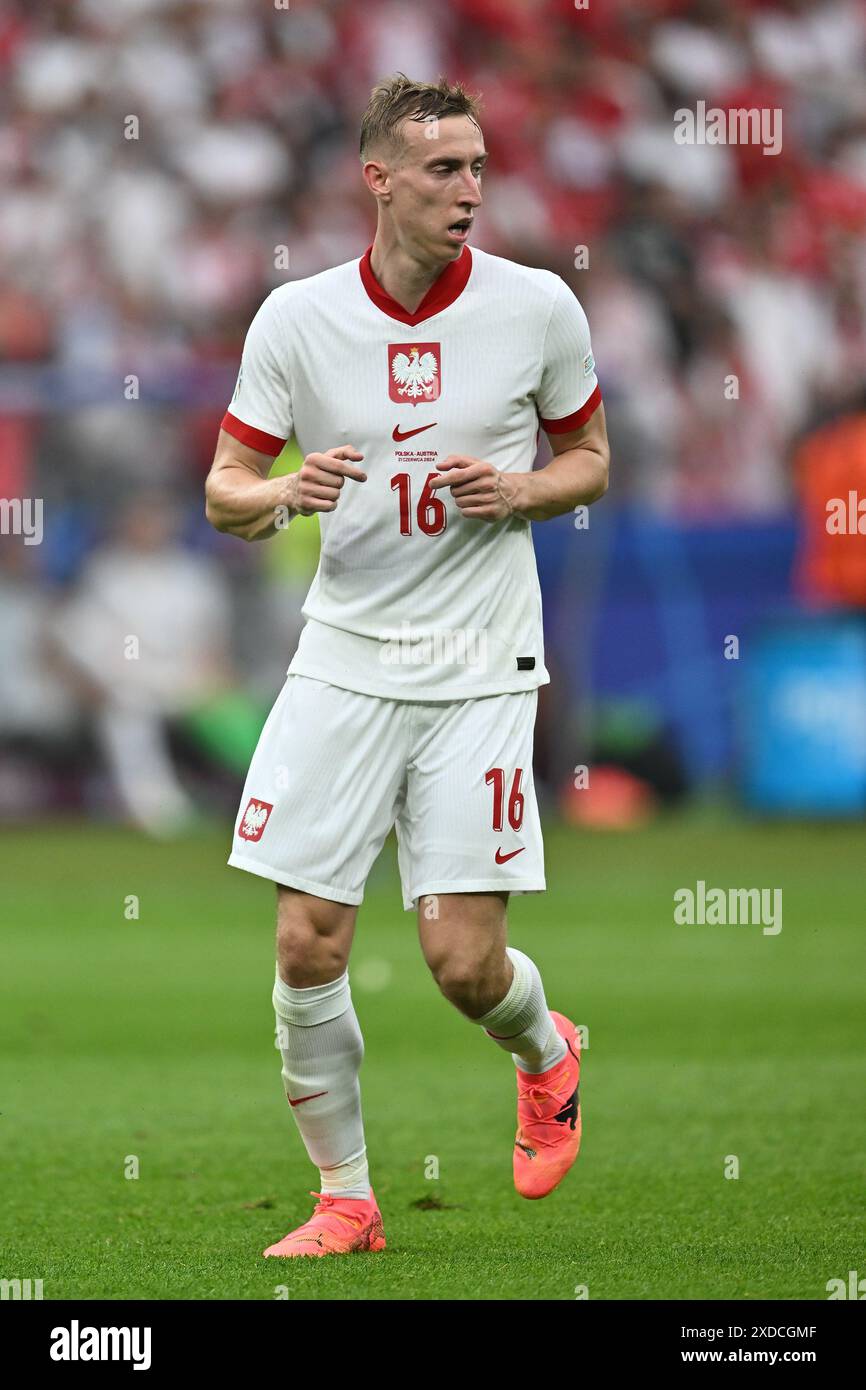 BERLINO, GERMANIA - 21 GIUGNO: Adam Buksa durante la partita a gironi di UEFA EURO 2024 tra Polonia e Austria all'Olympiastadion il 21 giugno 2024 a Ber Foto Stock