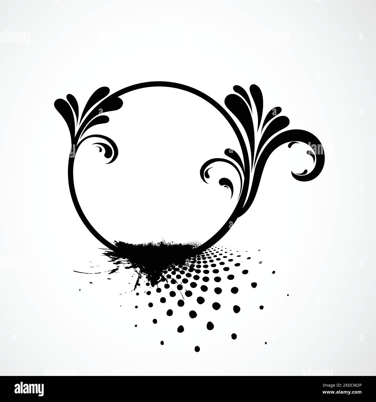 illustrazione del design vettoriale della cornice floreale astratta Illustrazione Vettoriale