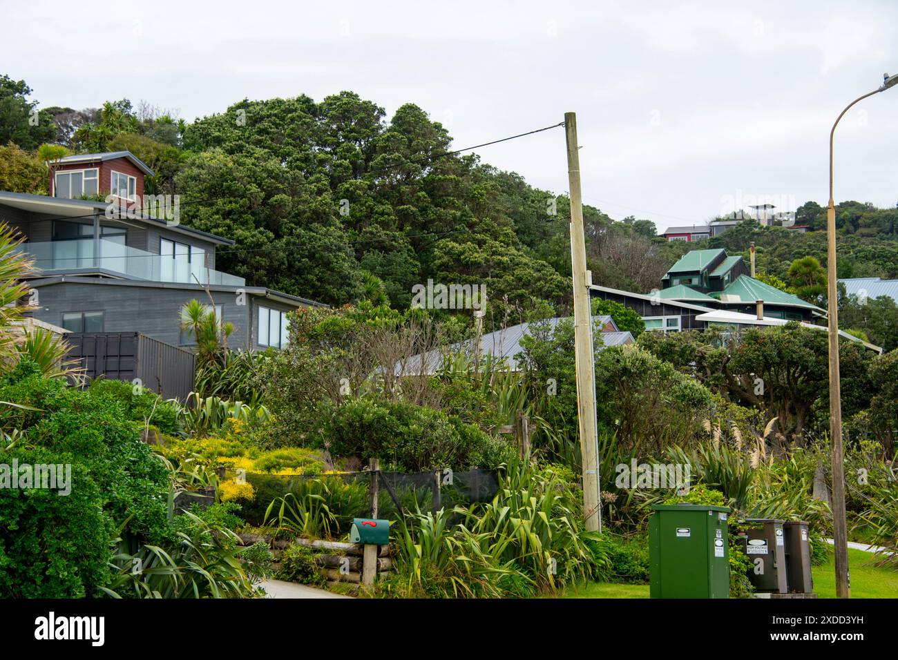 Case residenziali a Muriwai - nuova Zelanda Foto Stock