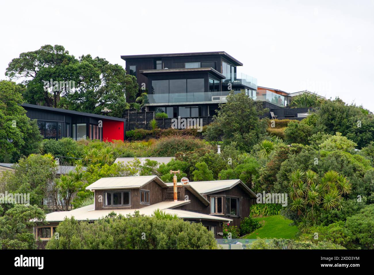 Case residenziali a Muriwai - nuova Zelanda Foto Stock