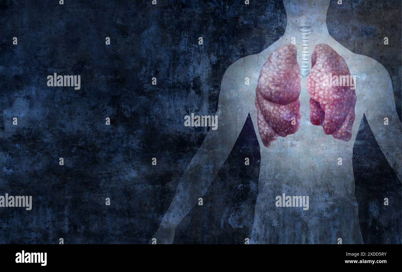 Sistema respiratorio umano e sistema polmonare come polmoni nel corpo funzione astratta sfondo come simbolo di funzione respiratoria polmonare umana. Foto Stock