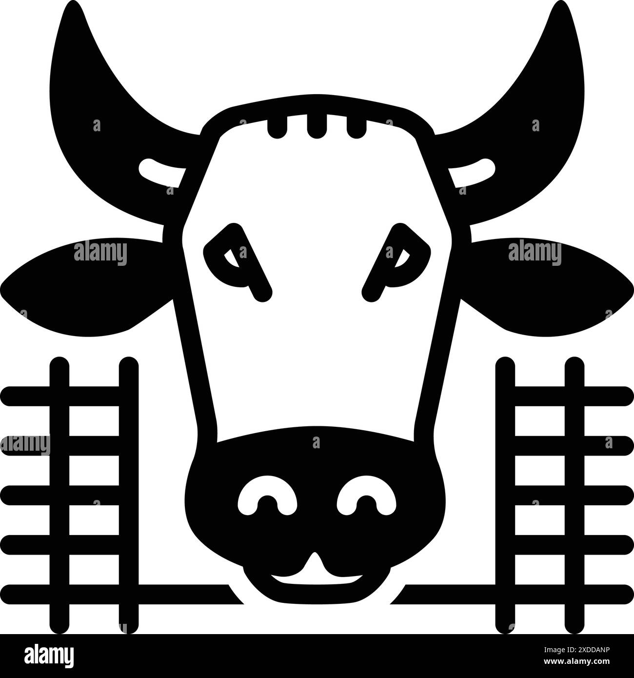 Icona per mucca in capanno, mucca Illustrazione Vettoriale