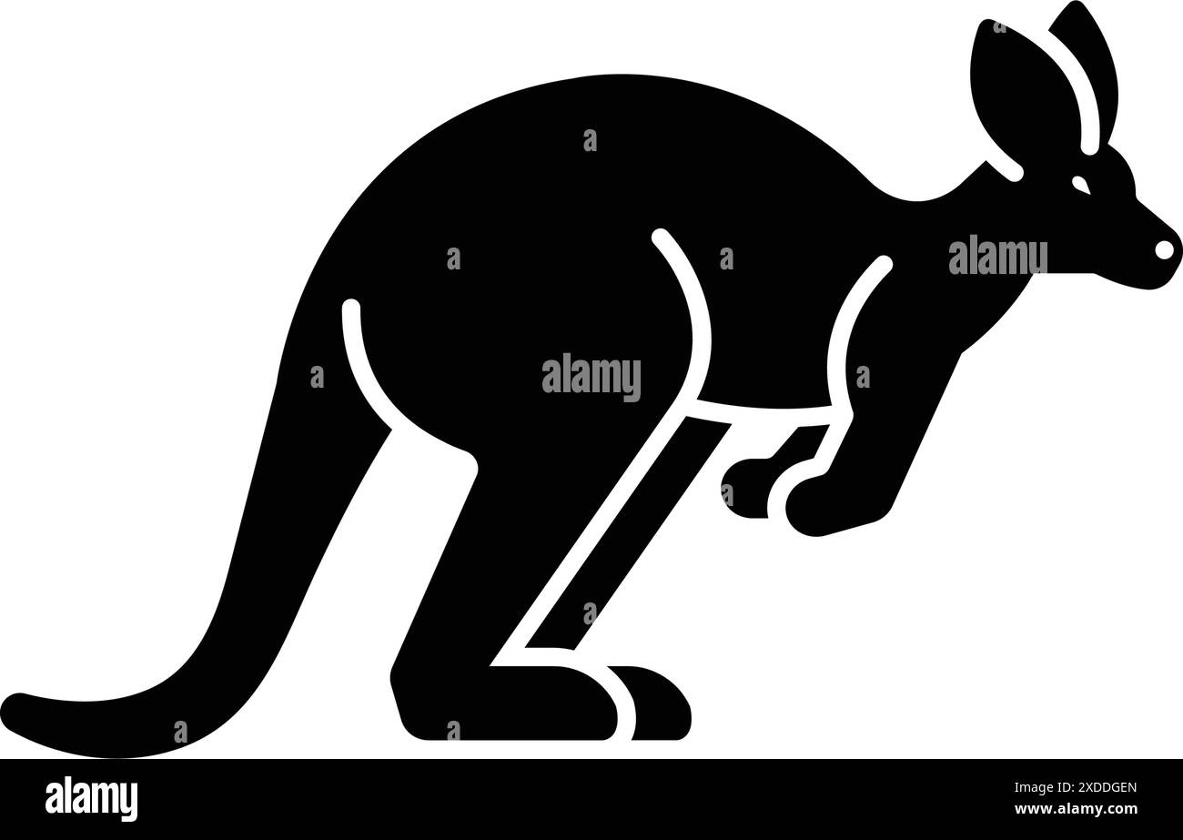 Icona per canguro, australia Illustrazione Vettoriale