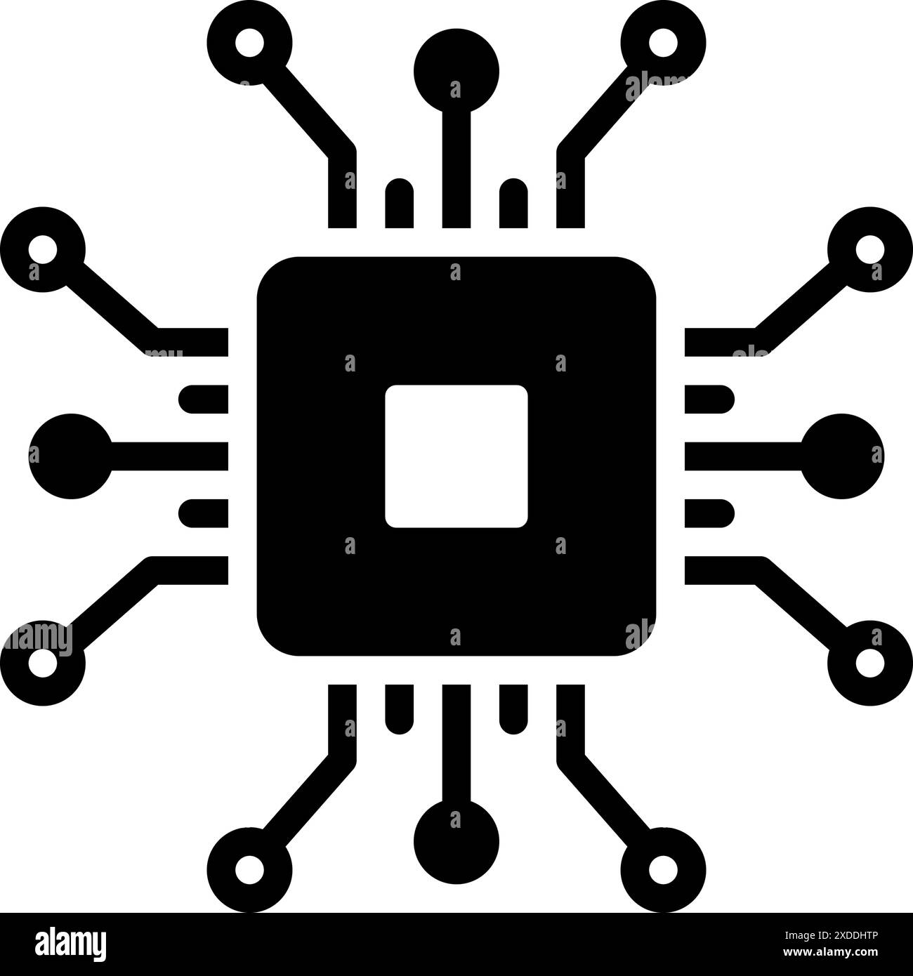 Icona per chip, digitale, tecnologia Illustrazione Vettoriale