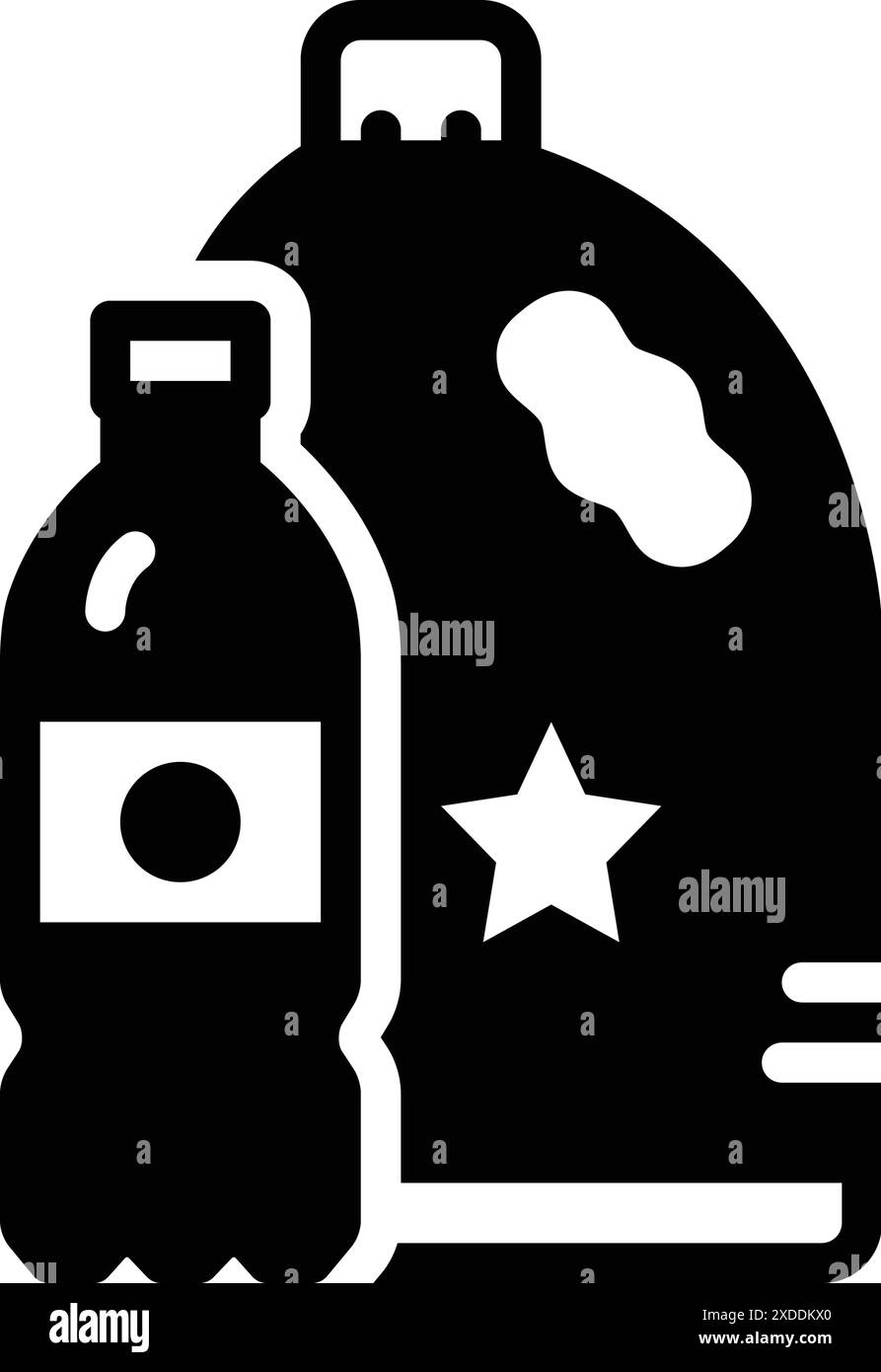 Icona per plastica, bottiglia Illustrazione Vettoriale