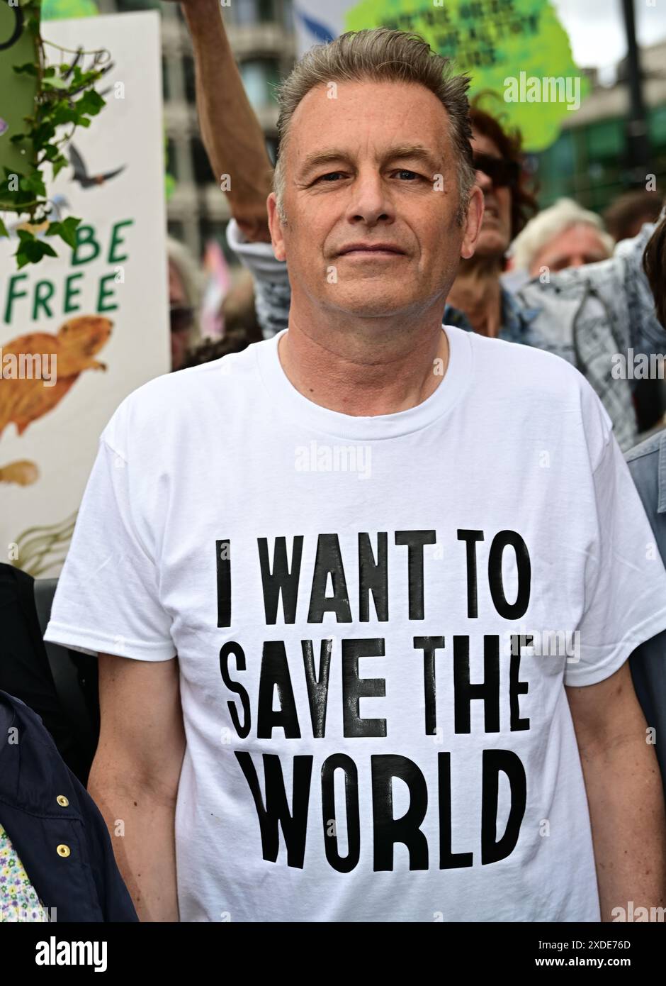 LONDRA, REGNO UNITO. 22 giugno 2024. Chris Packham partecipa alla marcia per ripristinare la natura ora si riunisce a Park Lane, Londra, Regno Unito. Credito: Vedi li/Picture Capital/Alamy Live News Foto Stock