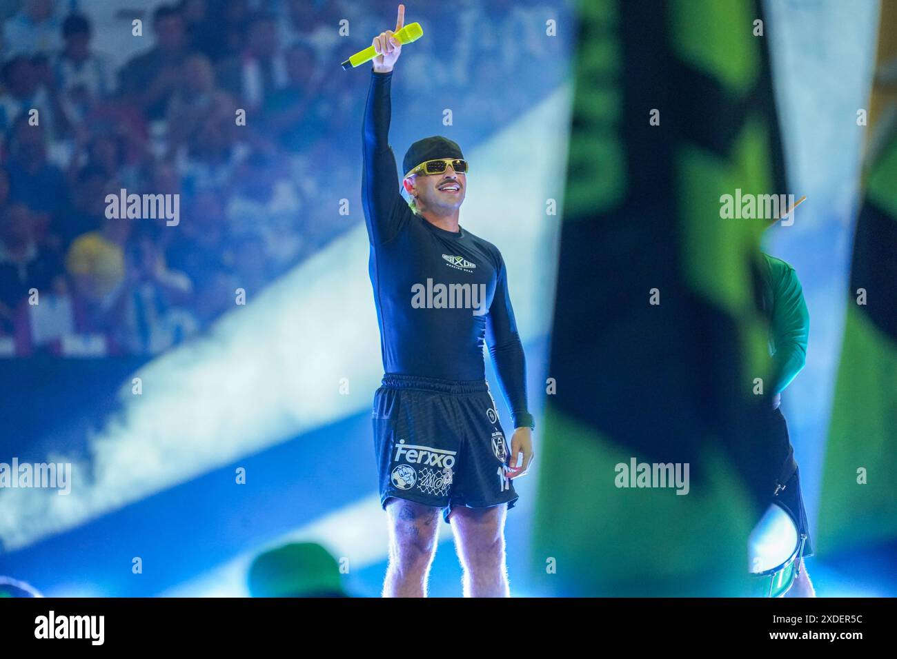 Atlanta, Georgia, Stati Uniti, 20 giugno 2024, Feid si esibisce durante la Copa America del 2024 al Mercedes-Benz Stadium. (Foto: Marty Jean-Louis/Alamy Live News Foto Stock