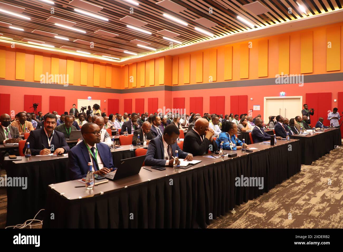 Kigali, Ruanda. 21 giugno 2024. I partecipanti partecipano a un seminario sullo sviluppo dell'agricoltura Cina-Africa a Kigali, Ruanda, 21 giugno 2024. A SEGUIRE il "Seminario sulle strategie di sviluppo agricolo Cina-Africa per migliorare la produzione alimentare" crediti: Ji li/Xinhua/Alamy Live News Foto Stock